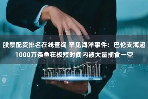 股票配资排名在线查询 罕见海洋事件：巴伦支海超1000万条鱼在极短时间内被大量捕食一空